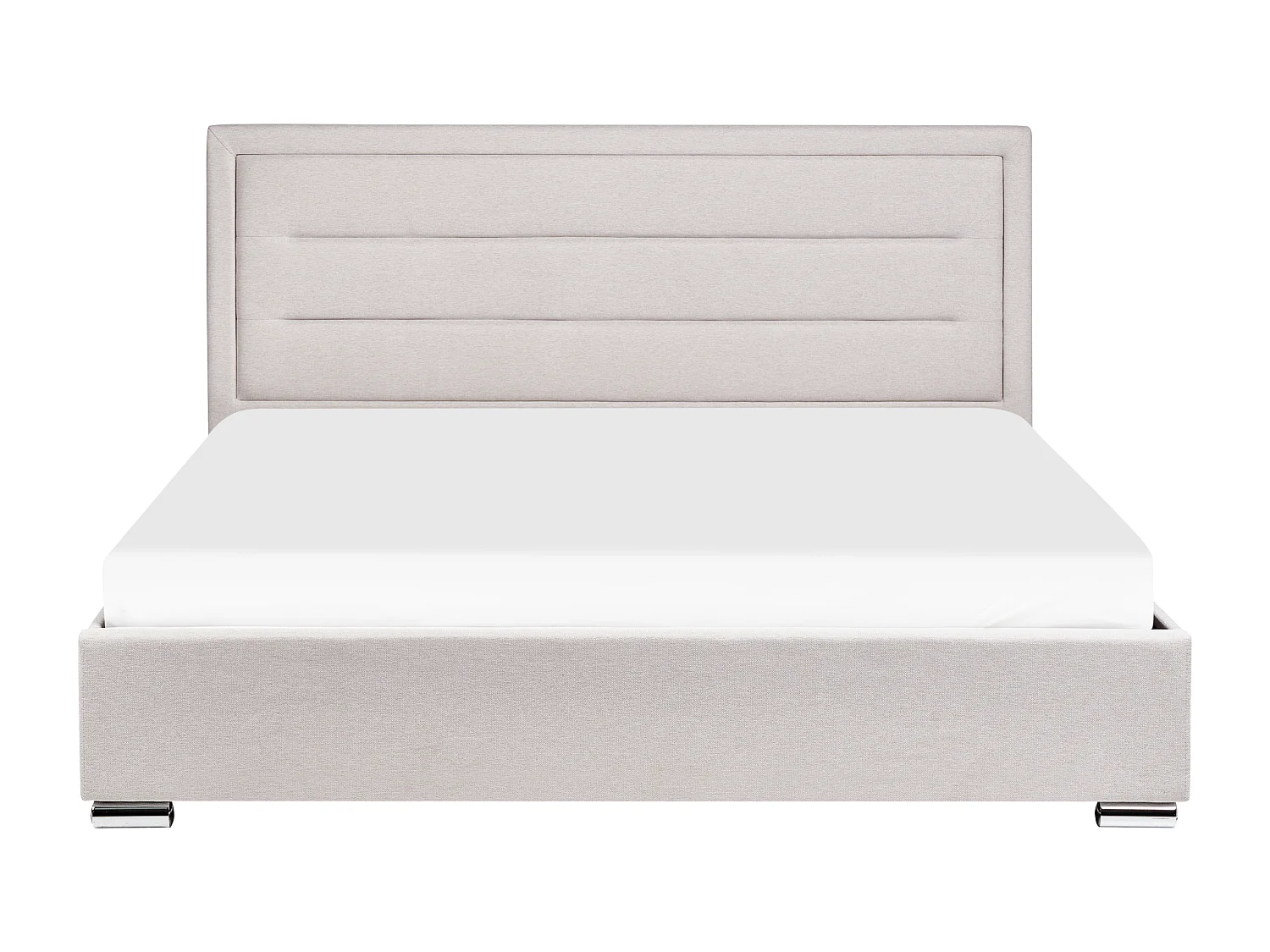 Lit ottoman Tissu ROUEN 180 x 200 cm Beige clair