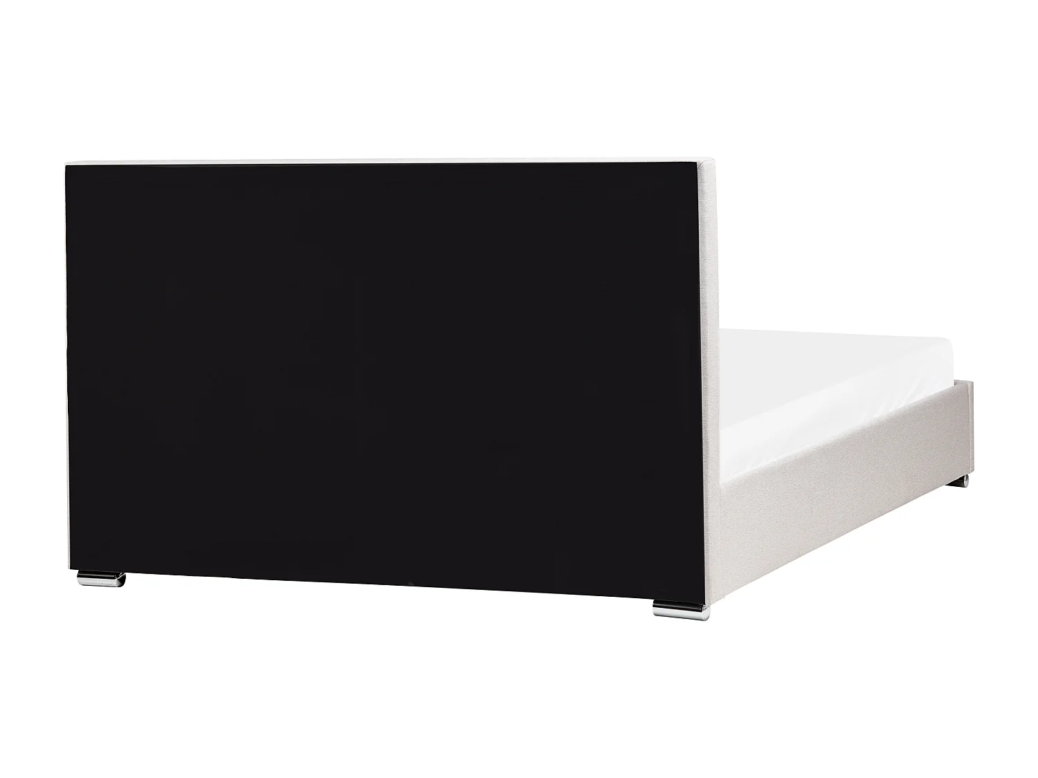 Lit ottoman Tissu ROUEN 180 x 200 cm Beige clair