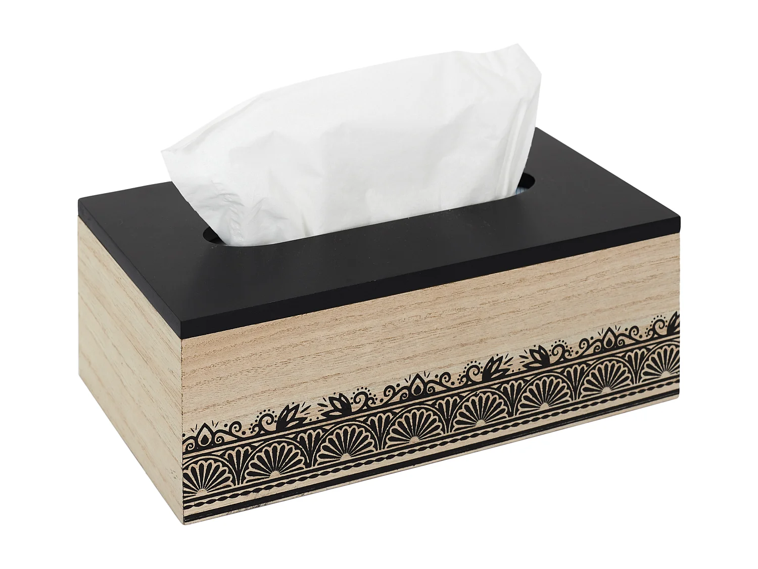 Boîte à Mouchoir Déco "Mirage" 24cm Noir