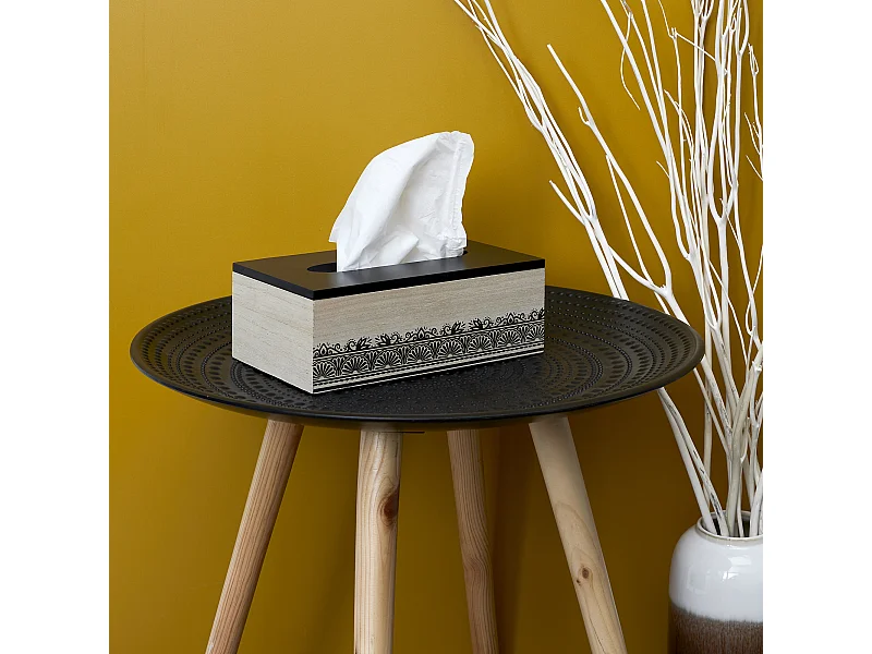 Boîte à Mouchoir Déco "Mirage" 24cm Noir
