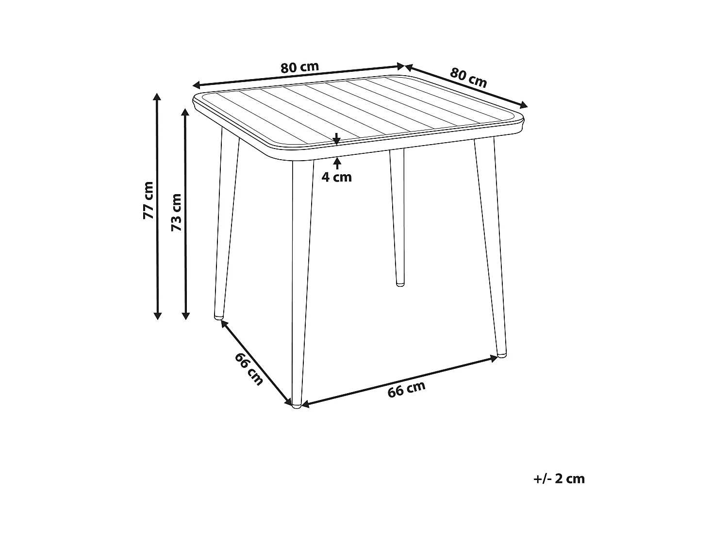 Table de salle à manger de jardin NATURNO 80 cm 80 cm Métal Beige clair