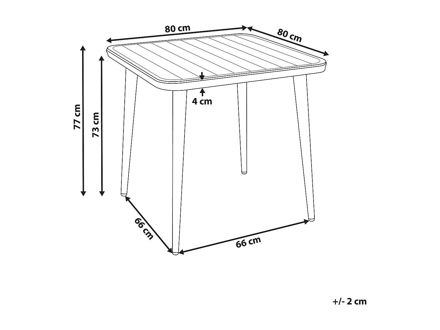 Table de salle à manger de jardin NATURNO 80 cm 80 cm Métal Beige clair