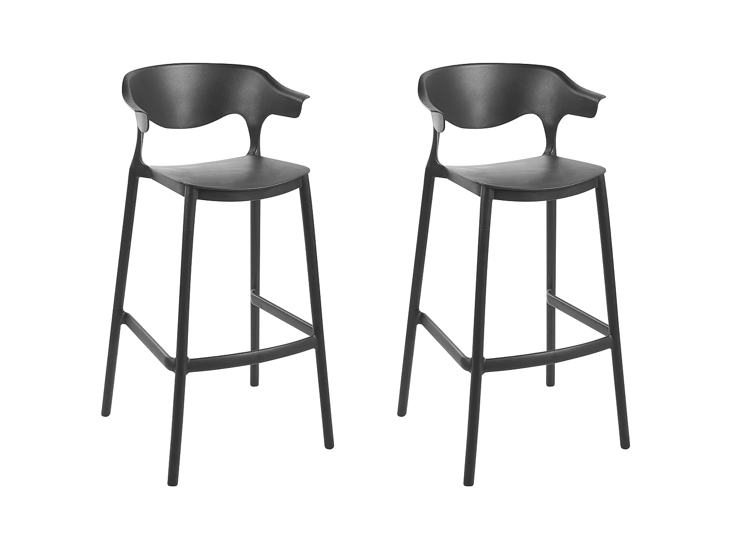 Lot de 2 chaises de bar de jardin GUBBIO Noir