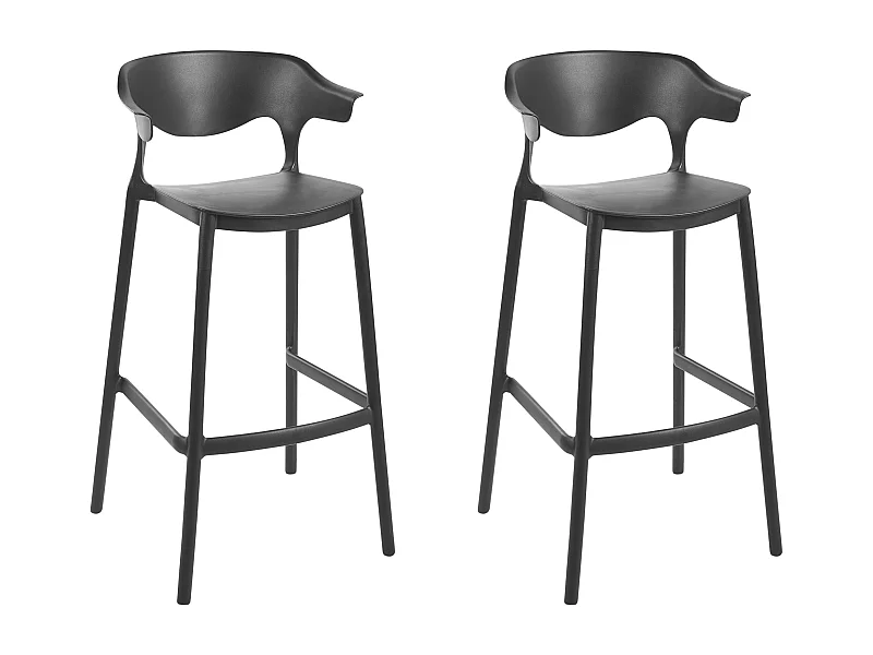 Lot de 2 chaises de bar de jardin GUBBIO Noir