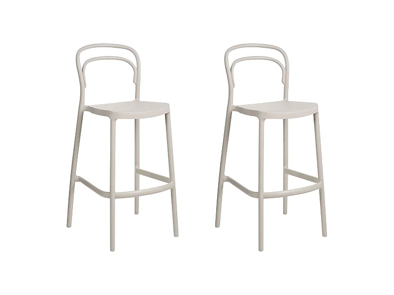 Lot de 2 chaises de bar de jardin PORANO Beige