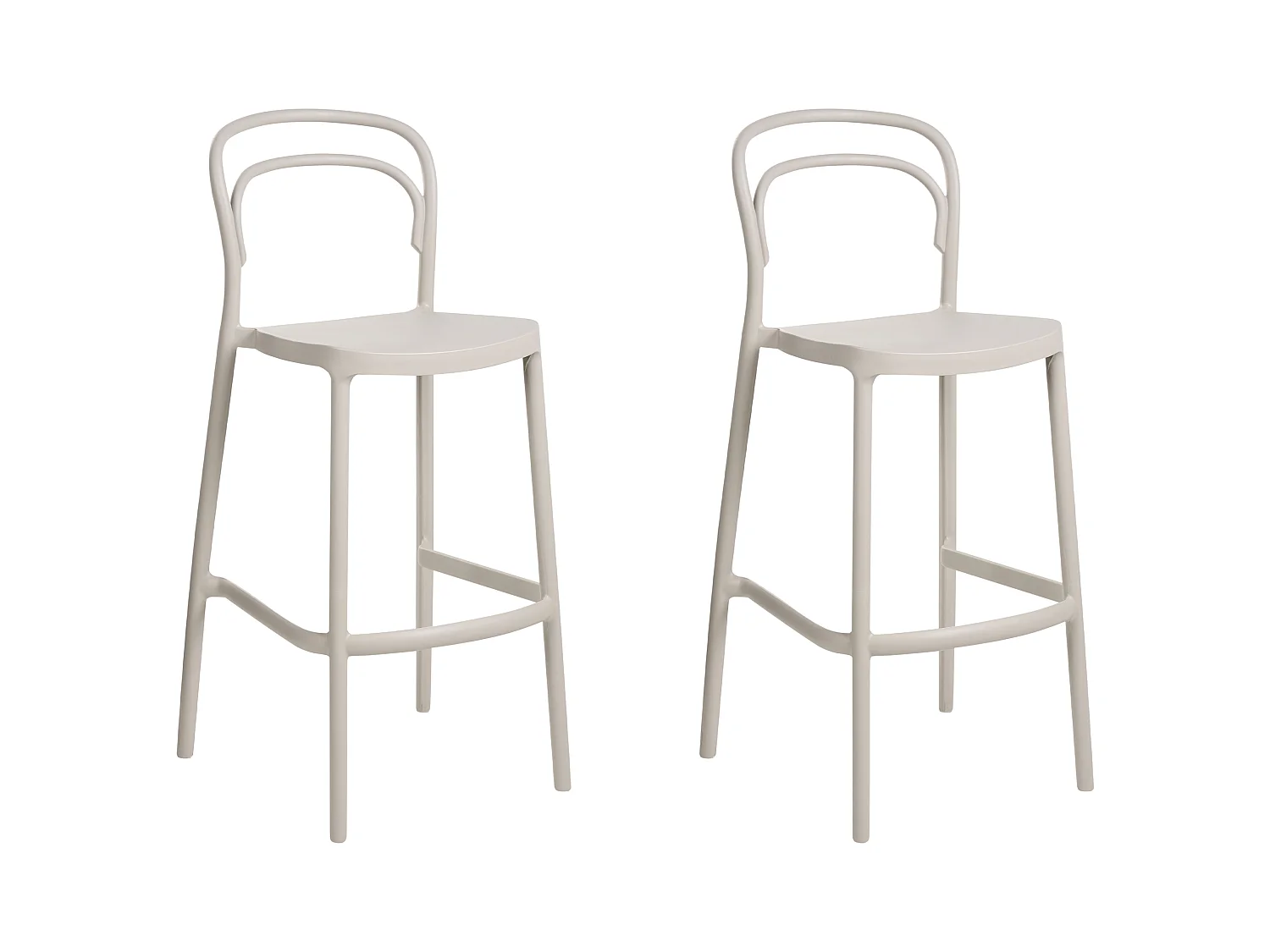 Lot de 2 chaises de bar de jardin PORANO Beige