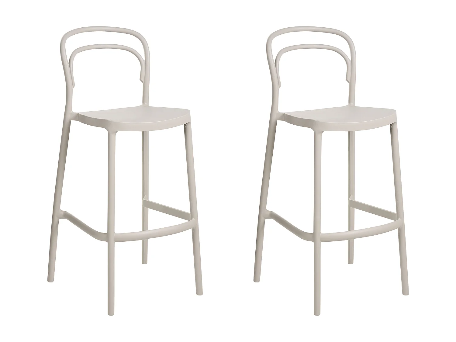 Lot de 2 chaises de bar de jardin PORANO Beige