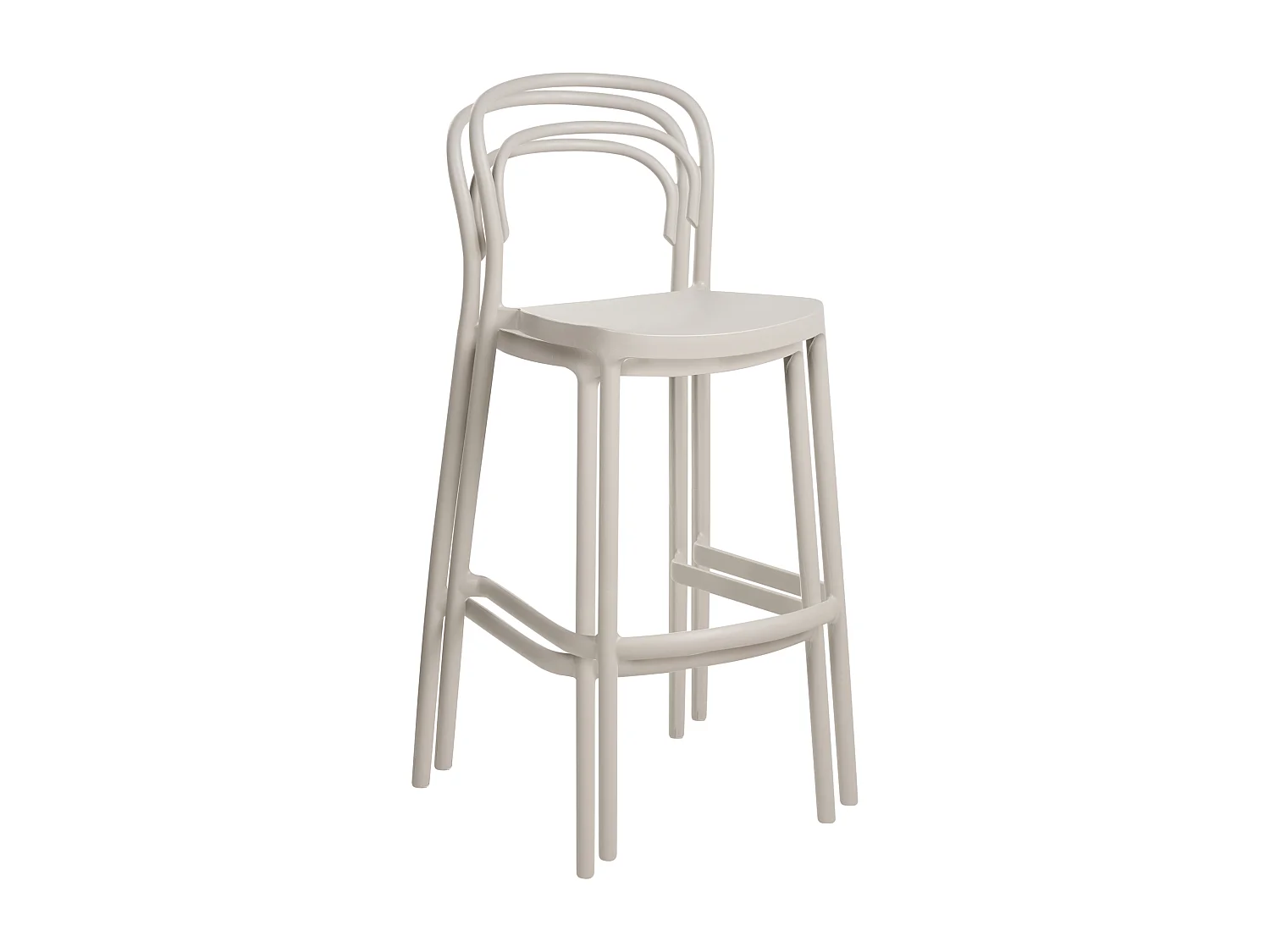 Lot de 2 chaises de bar de jardin PORANO Beige