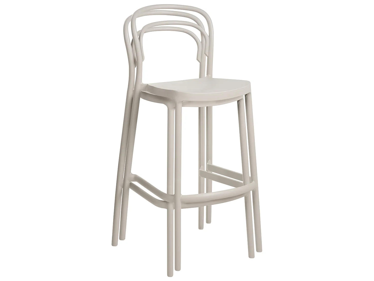 Lot de 2 chaises de bar de jardin PORANO Beige