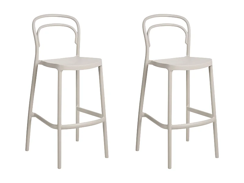 Lot de 2 chaises de bar de jardin PORANO Beige