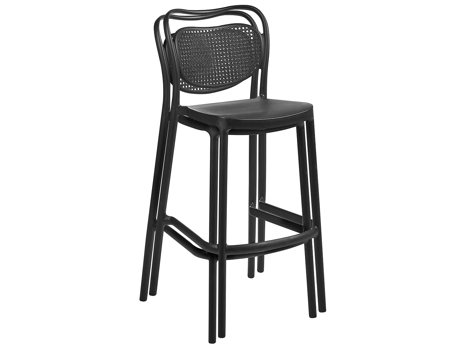Set of 2 Garden Bar Chairs CELLENO Black