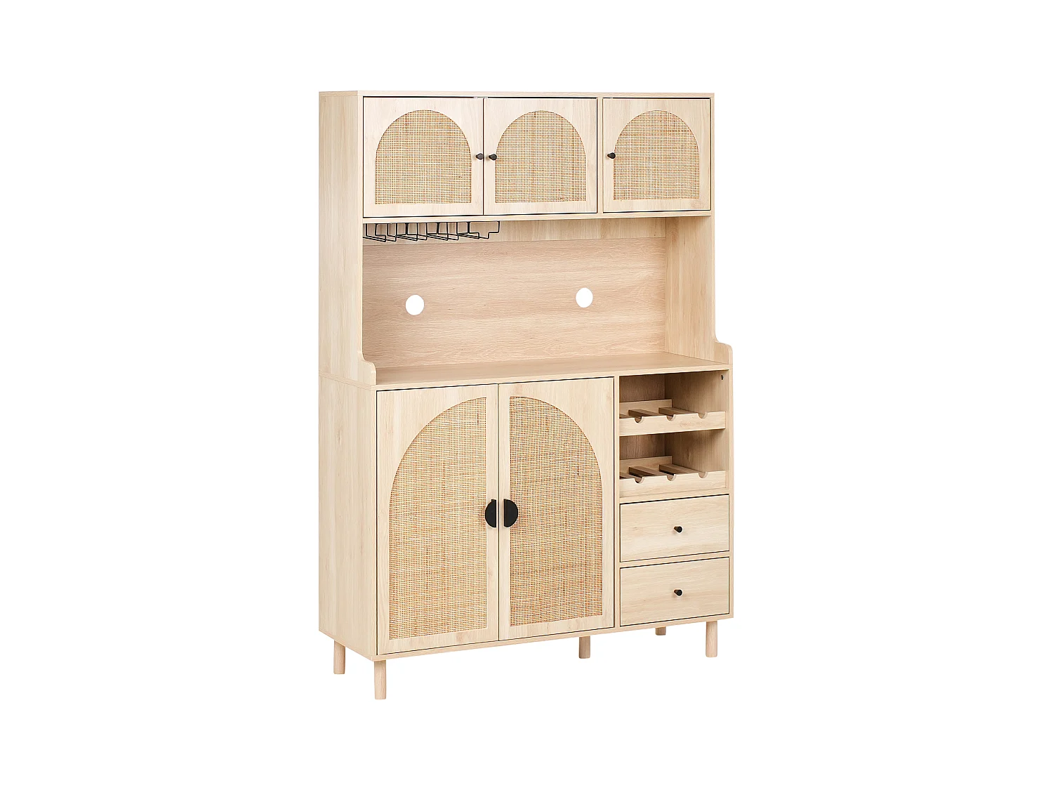 Buffet de cuisine CAMPBELLTON 120 cm Marron clair