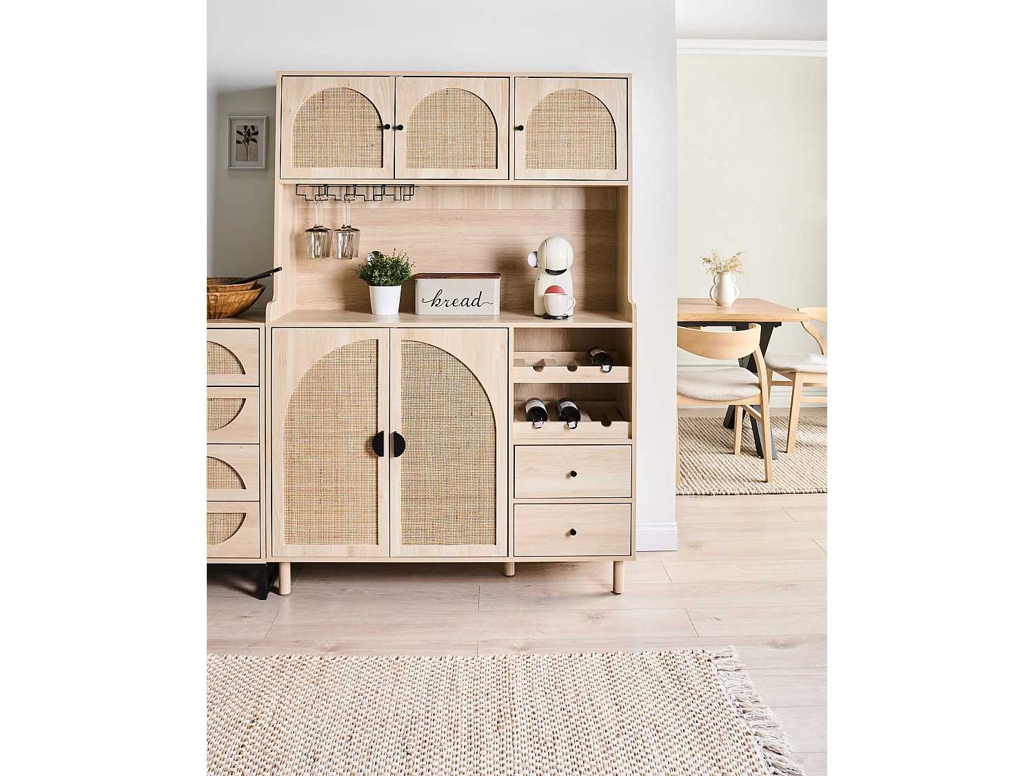 Kitchen Hutch CAMPBELLTON 120 cm Light Brown
