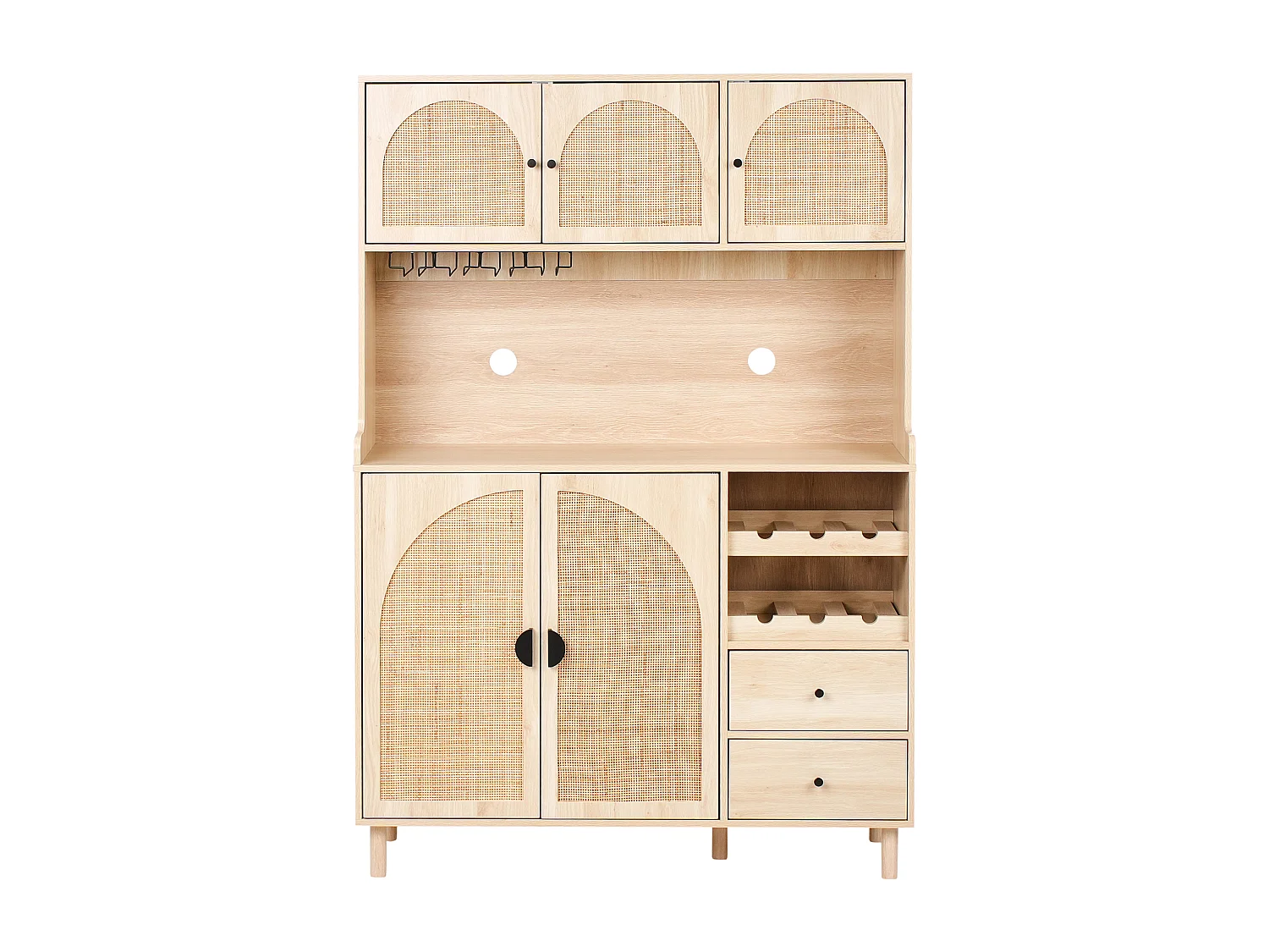 Buffet de cuisine CAMPBELLTON 120 cm Marron clair