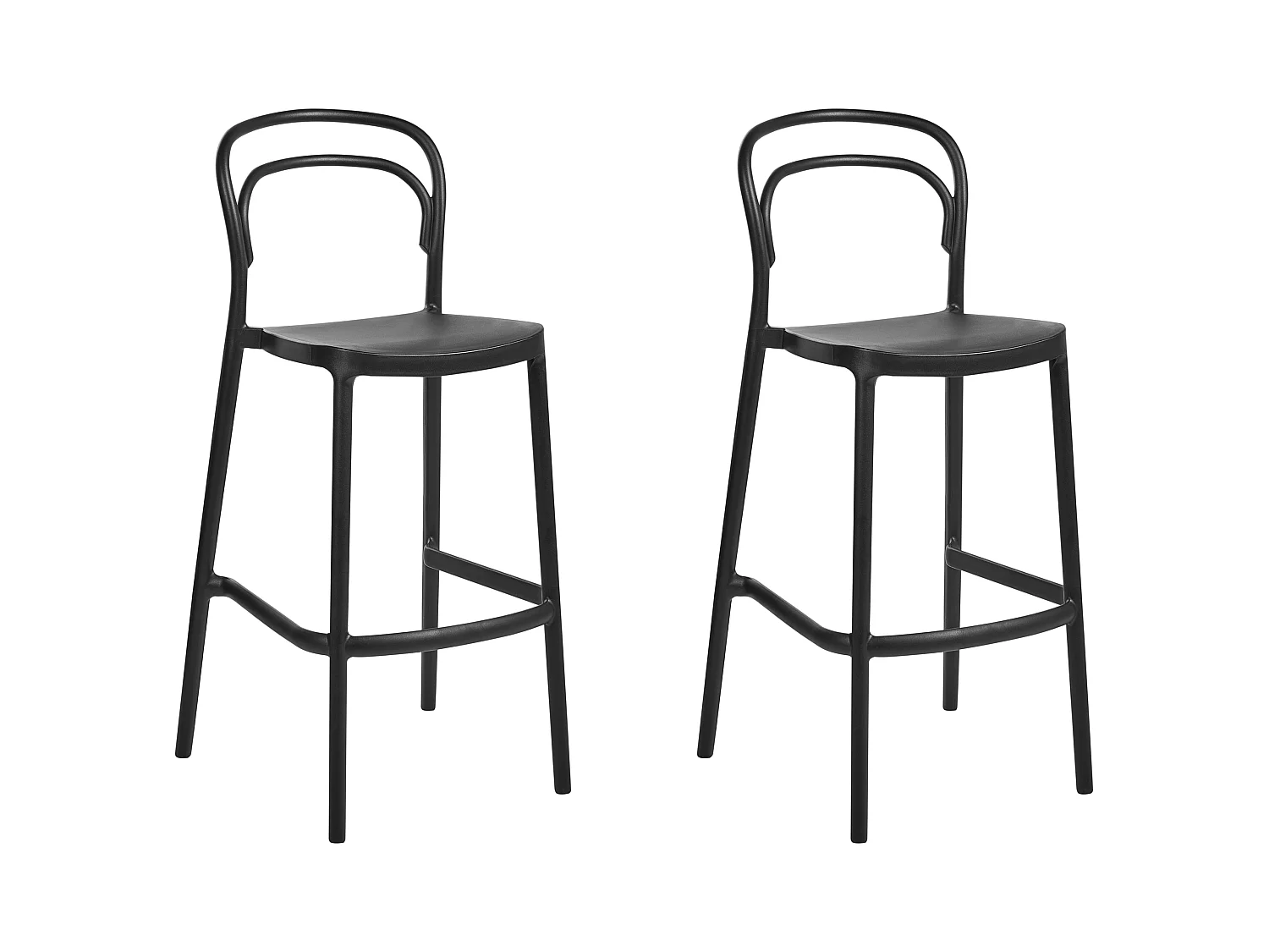 Lot de 2 chaises de bar de jardin PORANO Noir
