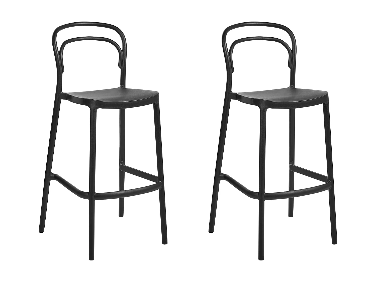 Lot de 2 chaises de bar de jardin PORANO Noir