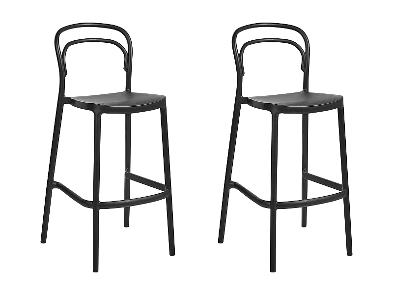 Lot de 2 chaises de bar de jardin PORANO Noir