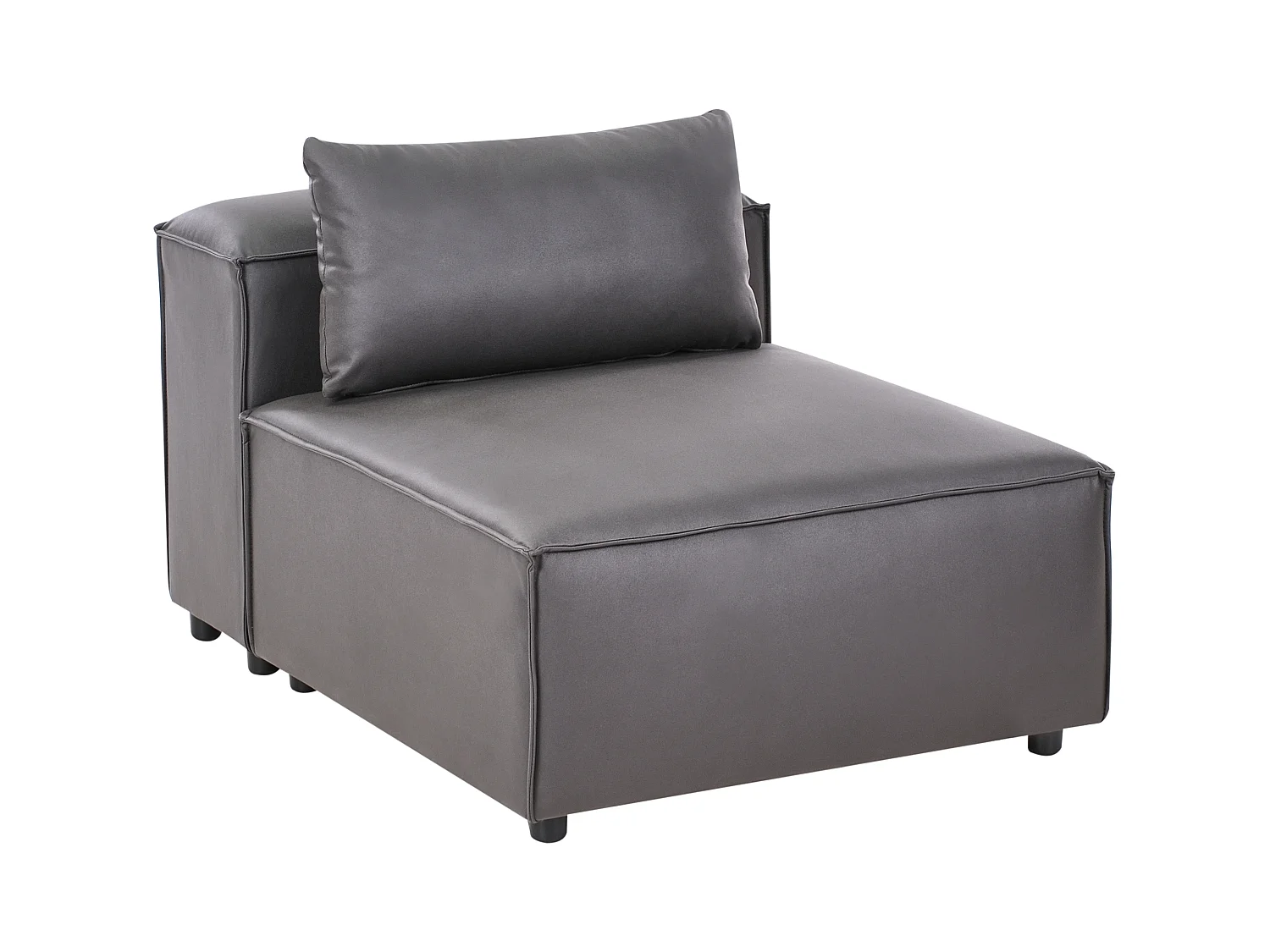 Canapé d'angle modulable 4 places BRANDE Cuir PU Noir Côté droit