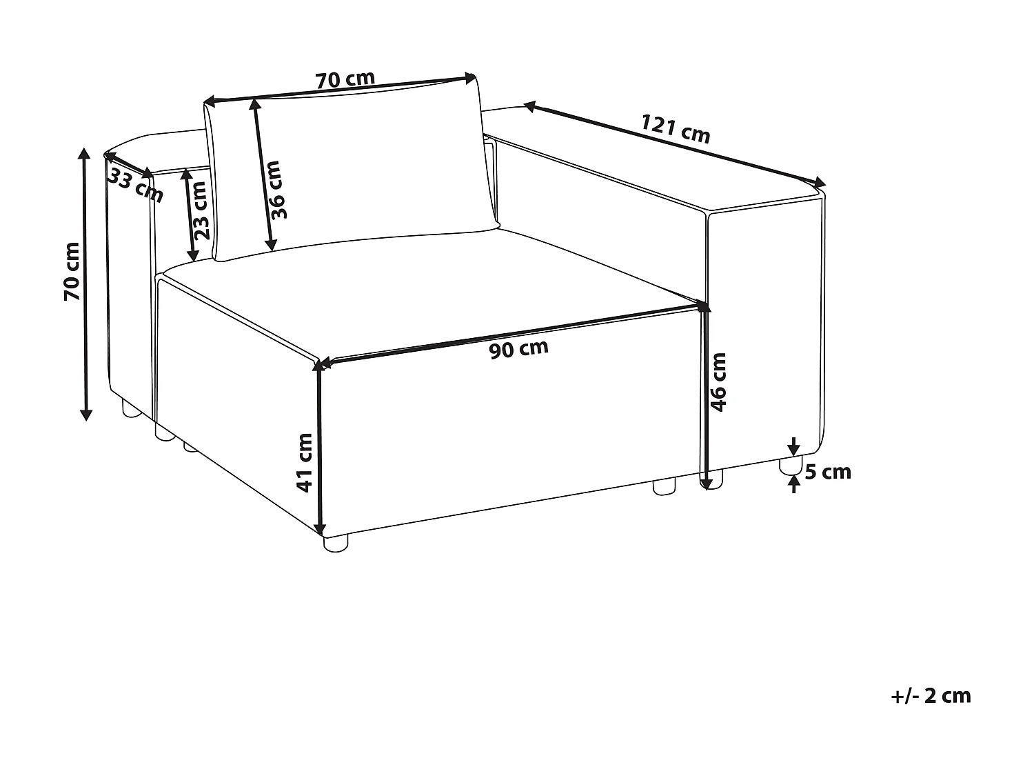 Module d'angle BRANDE Cuir PU Noir Symétrique