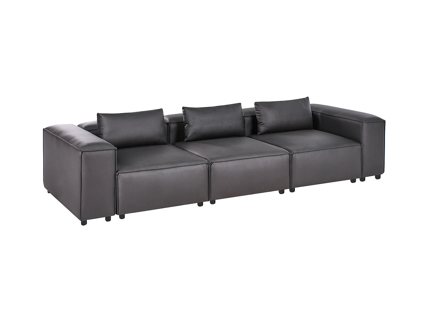Canapé modulable 3 places BRANDE Cuir PU Noir