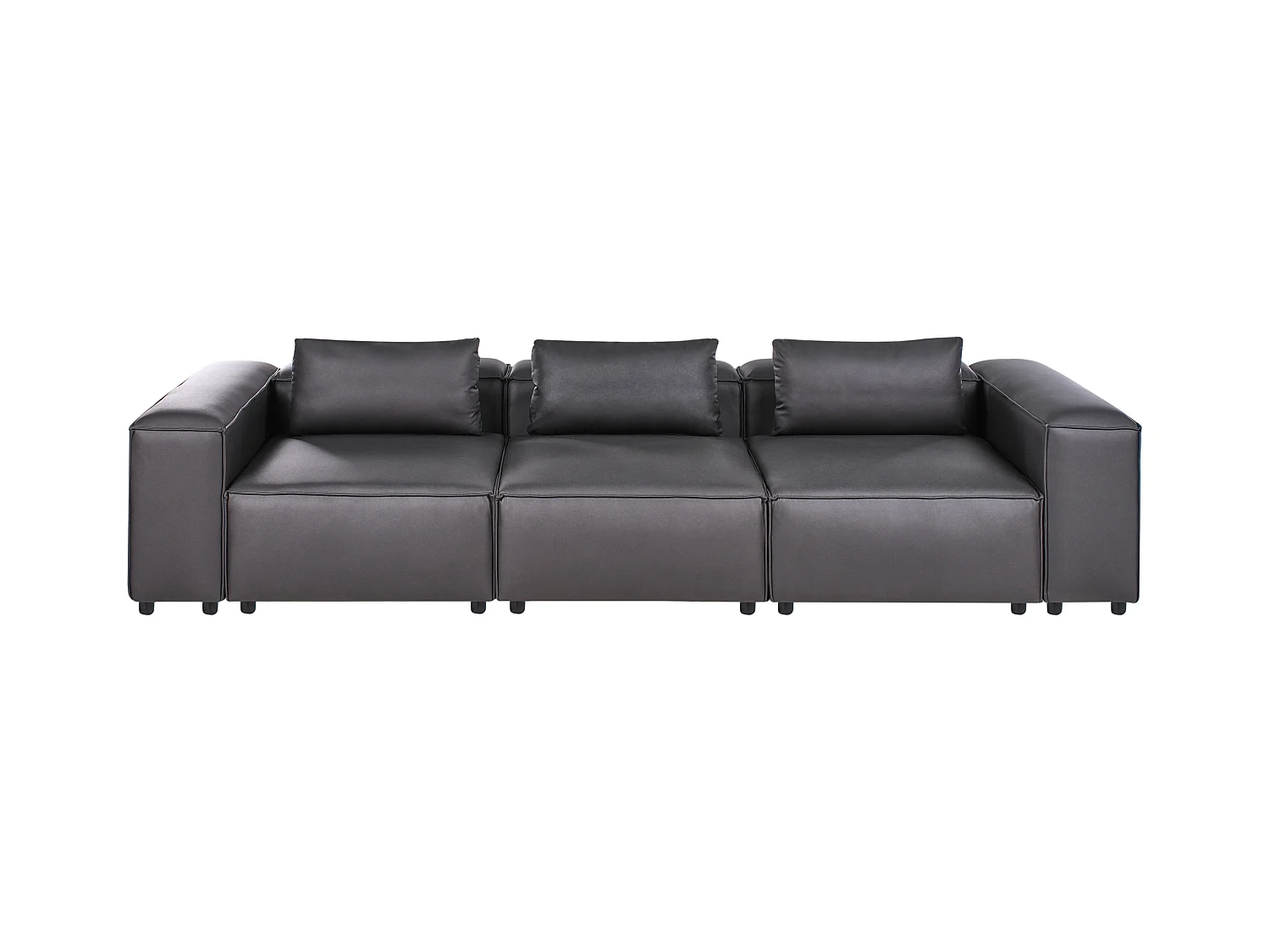 Canapé modulable 3 places BRANDE Cuir PU Noir