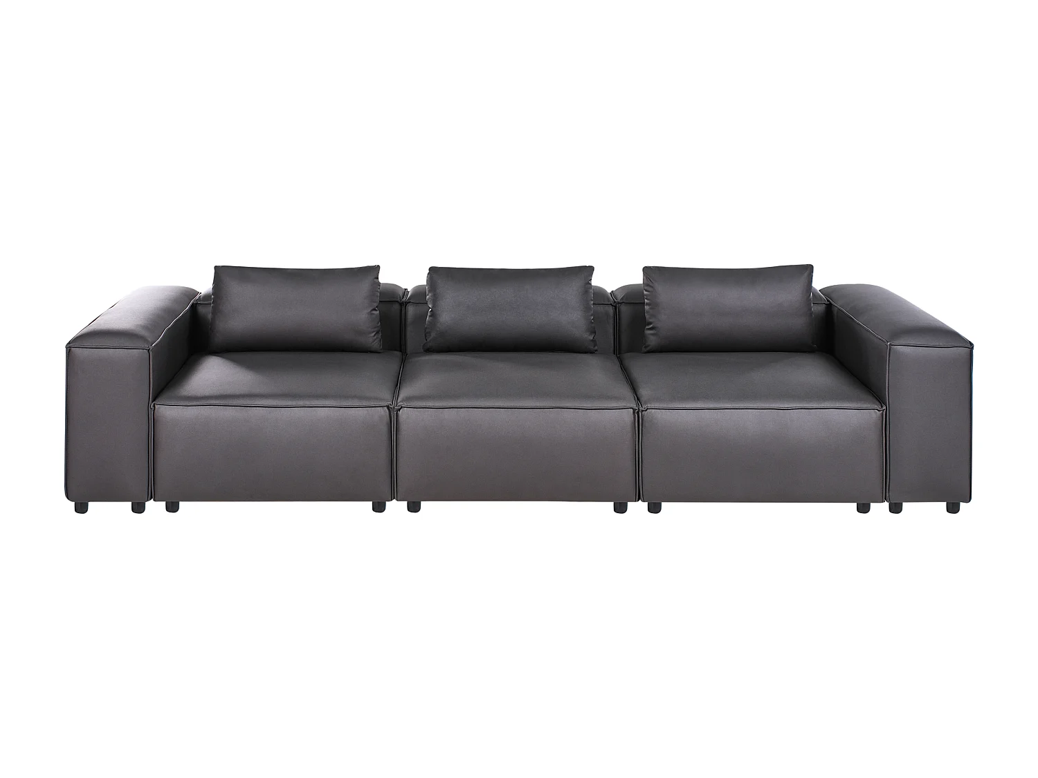 Canapé modulable 3 places BRANDE Cuir PU Noir