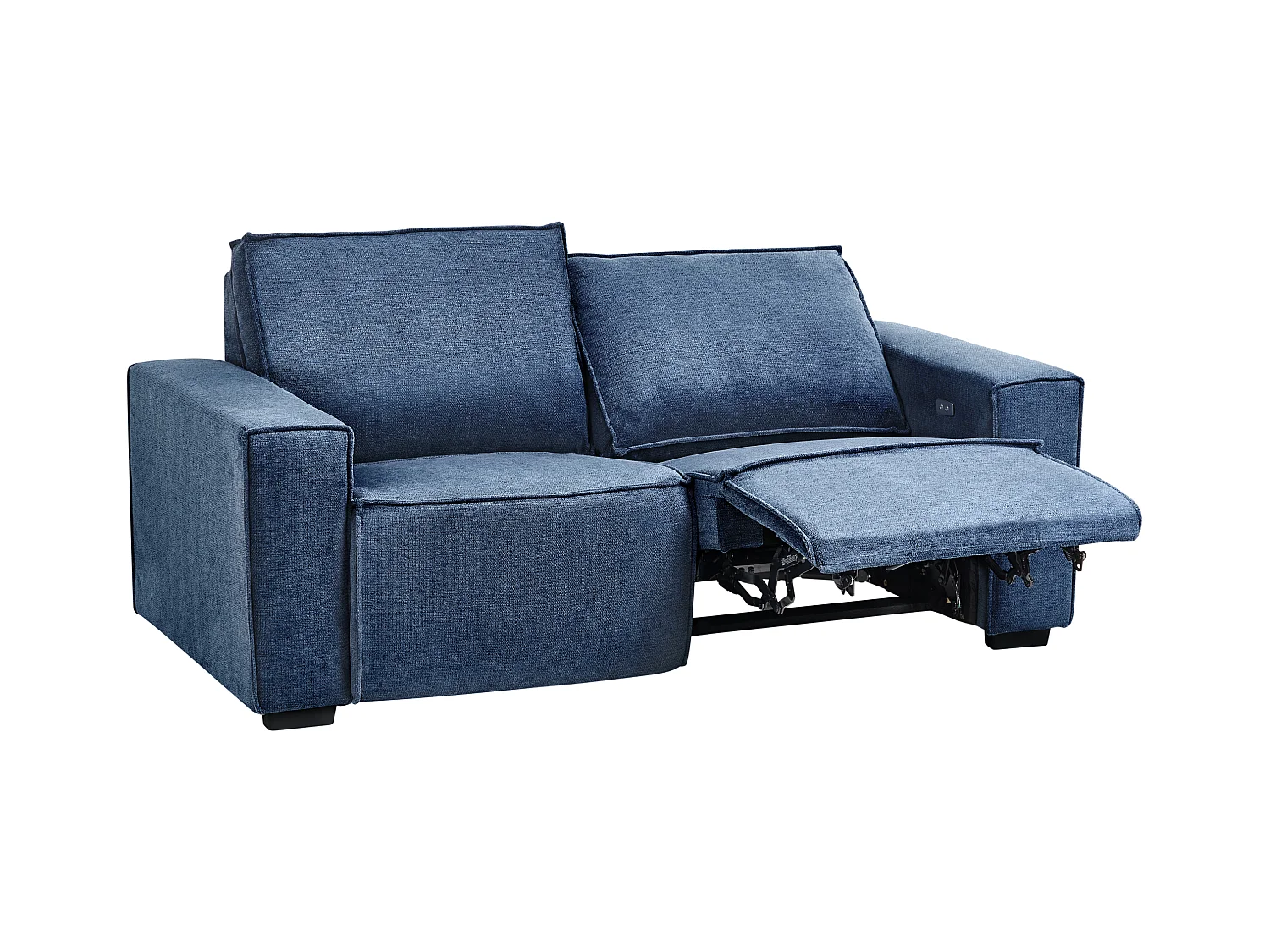 Canapé relax électrique 2 places NUKARI Tissu Bleu