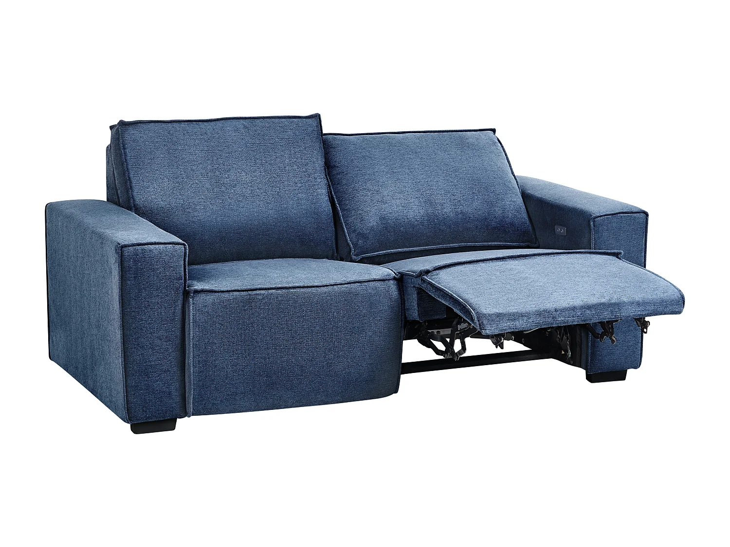 Canapé relax électrique 2 places NUKARI Tissu Bleu