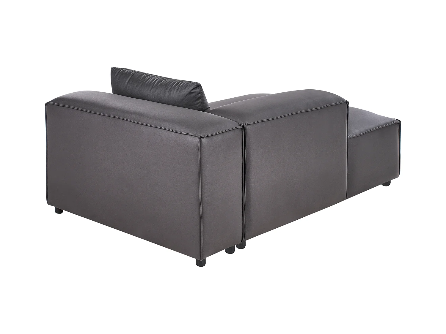 Canapé d'Angle à gauche Modulaire Moderne 2 Places en Cuir PU avec Ottoman Pouf Repose-Pieds Noir Brande
