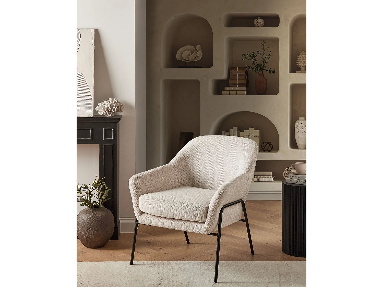 Fauteuil VEDDIGE Tissu Beige