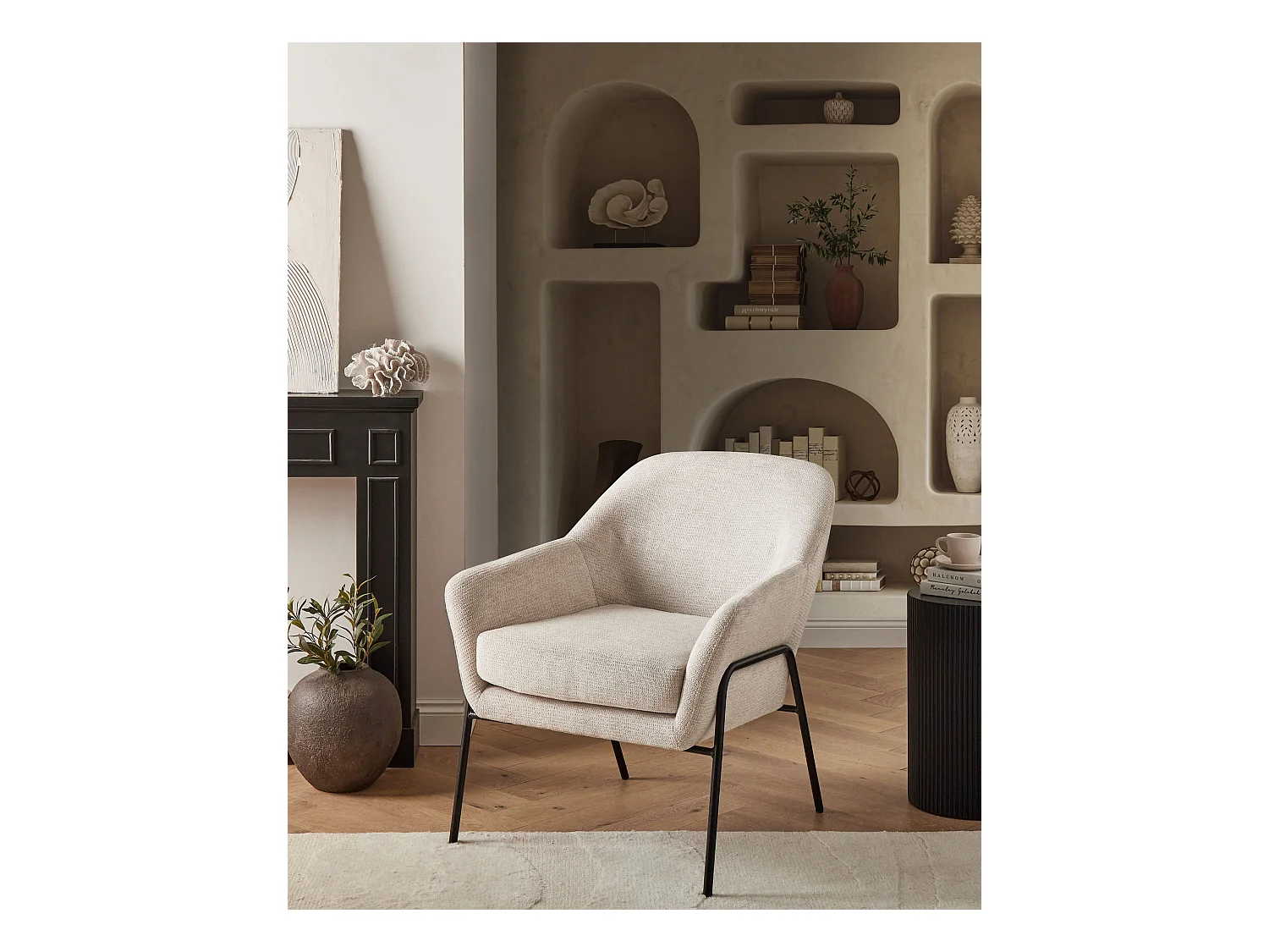 Fauteuil VEDDIGE Tissu Beige