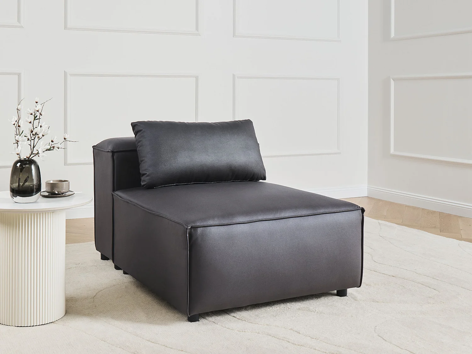 Module fauteuil BRANDE Cuir PU Noir