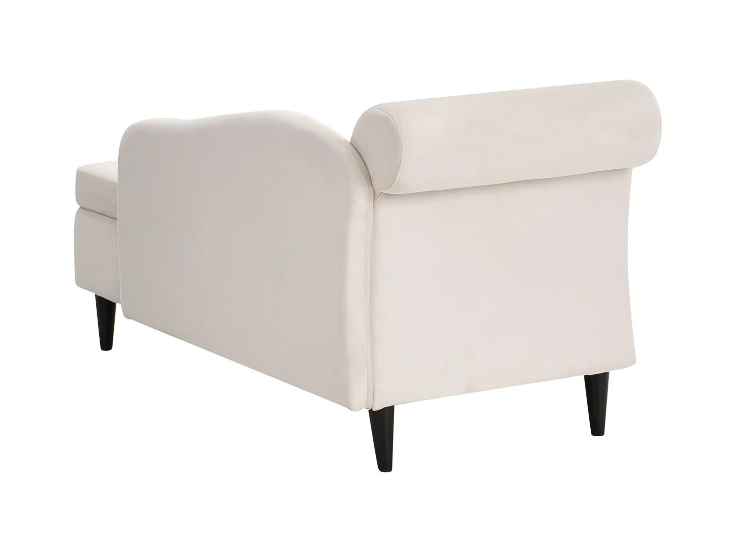 Chaise longue côté droite LUIRO Velours Beige avec rangement