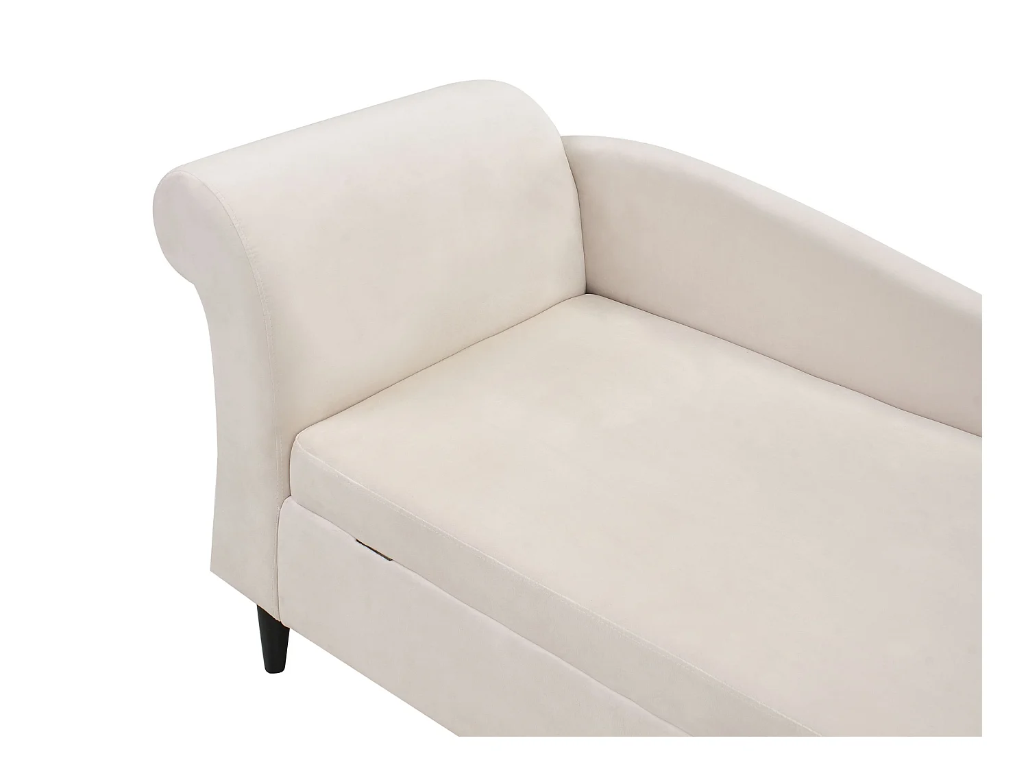 Chaise longue côté droite LUIRO Velours Beige avec rangement