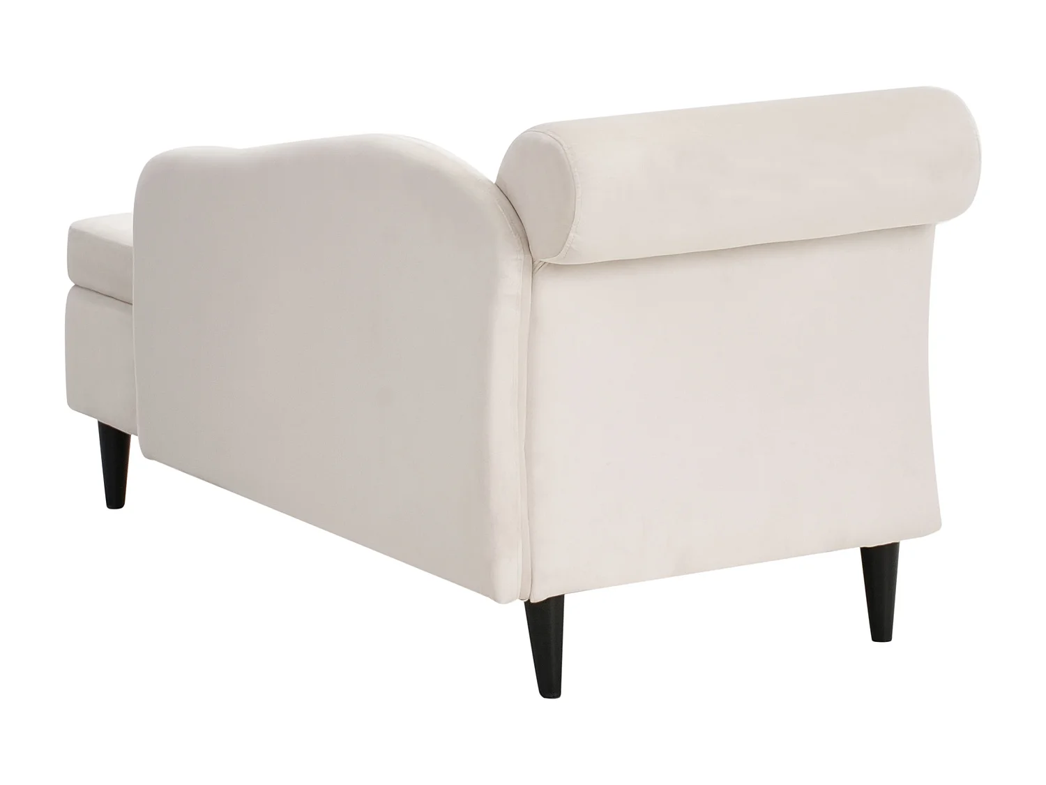 Chaise longue côté droite LUIRO Velours Beige avec rangement