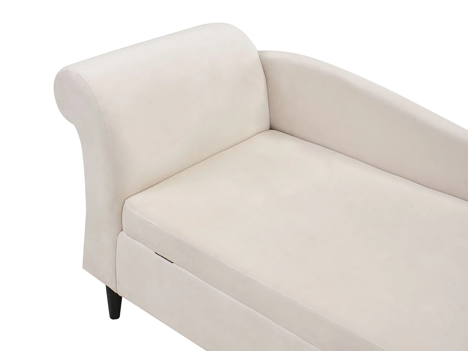 Chaise longue côté droite LUIRO Velours Beige avec rangement