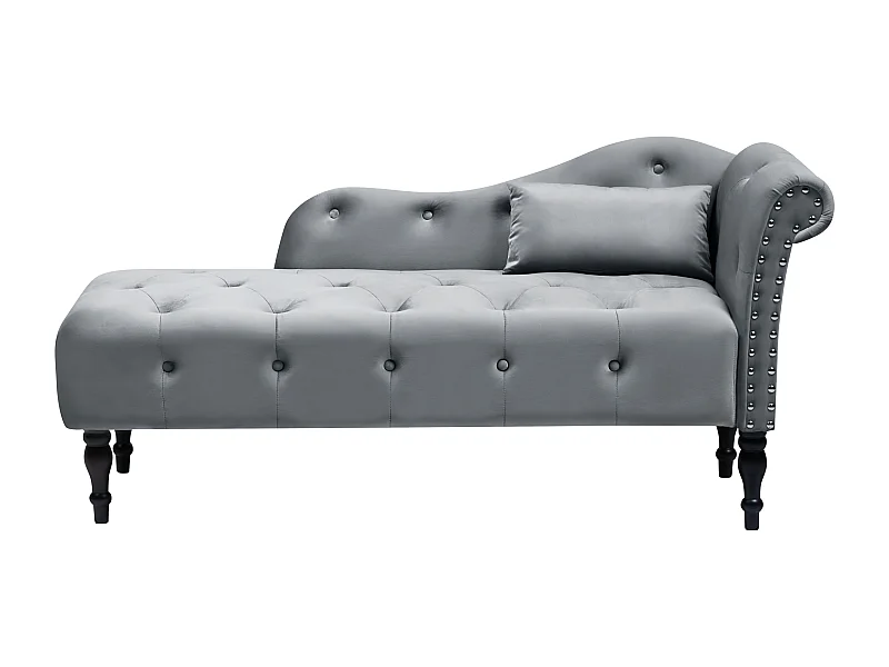 Chaise longue côté droit IVRY Velours Gris