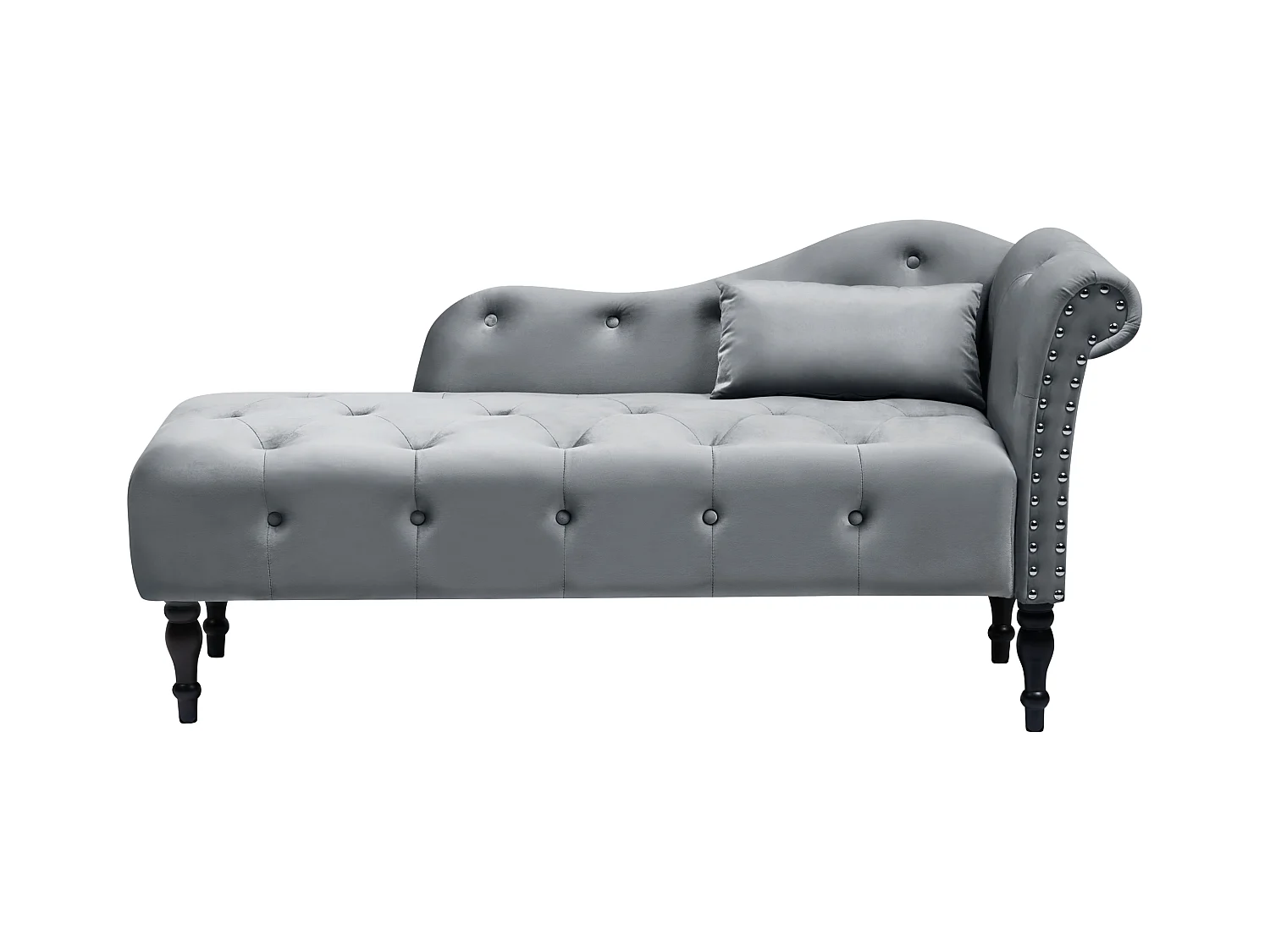 Chaise longue côté droit IVRY Velours Gris