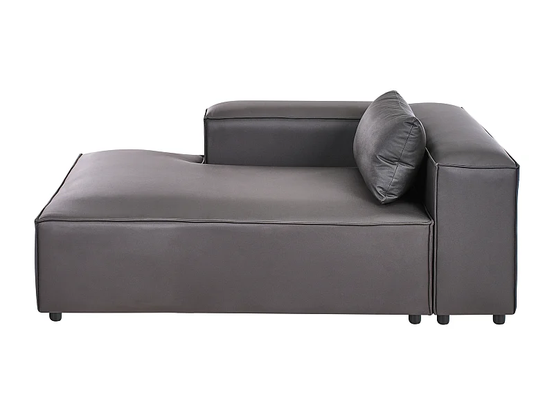 Chaise longue côté droit BRANDE Cuir PU Noir