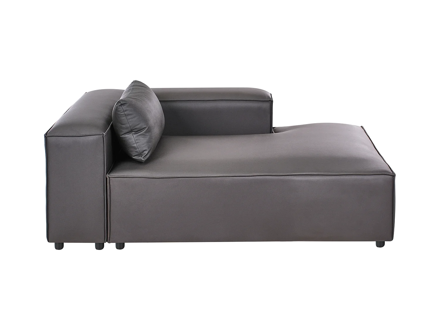 Chaise longue côté droite BRANDE Cuir PU Noir