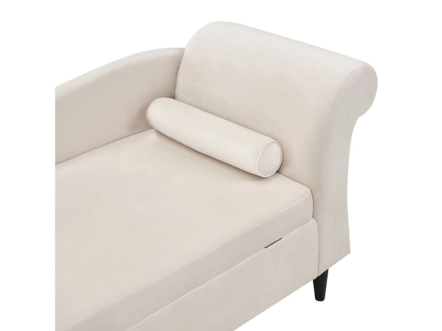 Chaise longue côté droit LUIRO Velours Beige avec rangement