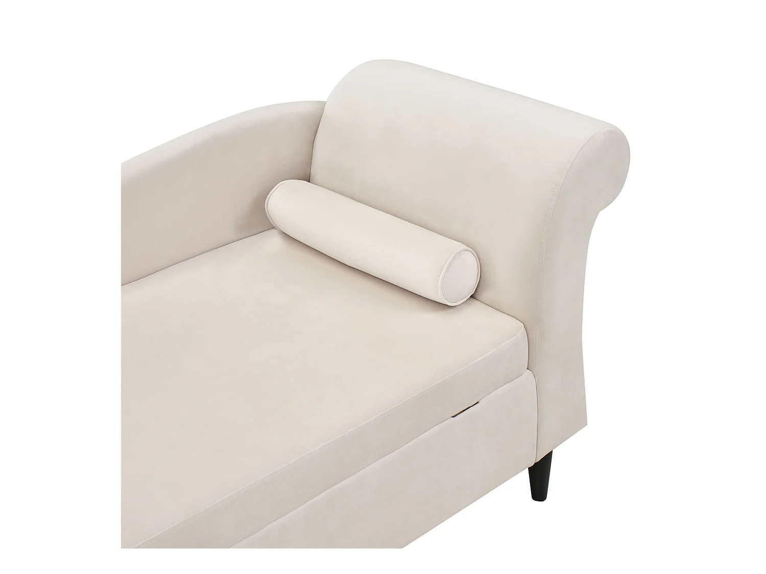 Chaise longue côté droit LUIRO Velours Beige avec rangement