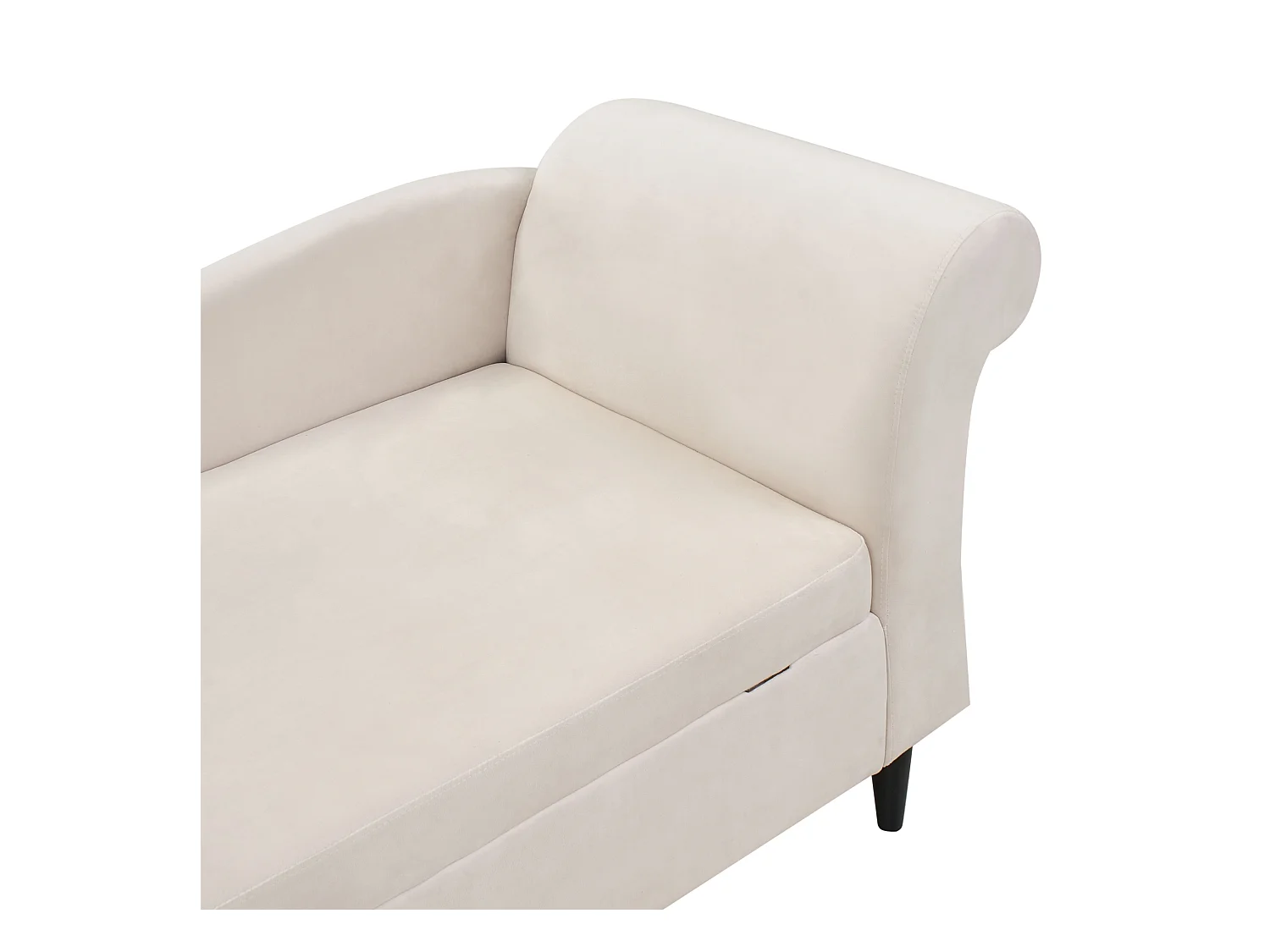 Chaise longue côté droit LUIRO Velours Beige avec rangement