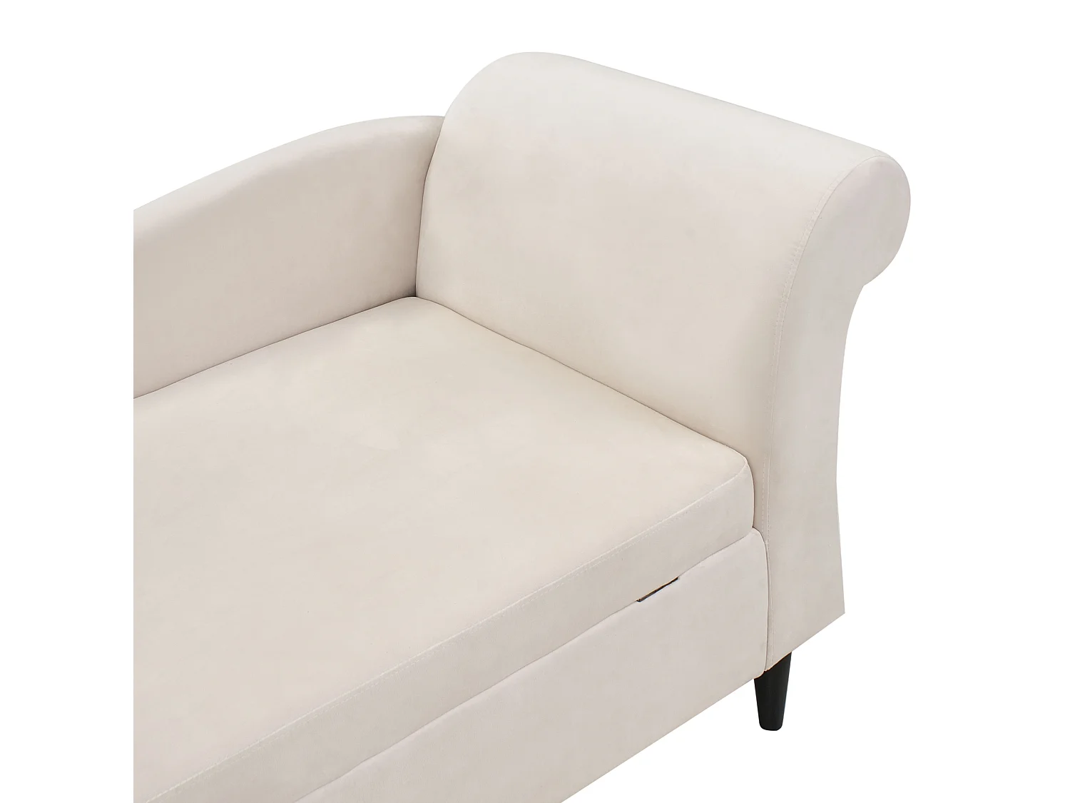 Chaise longue côté droit LUIRO Velours Beige avec rangement