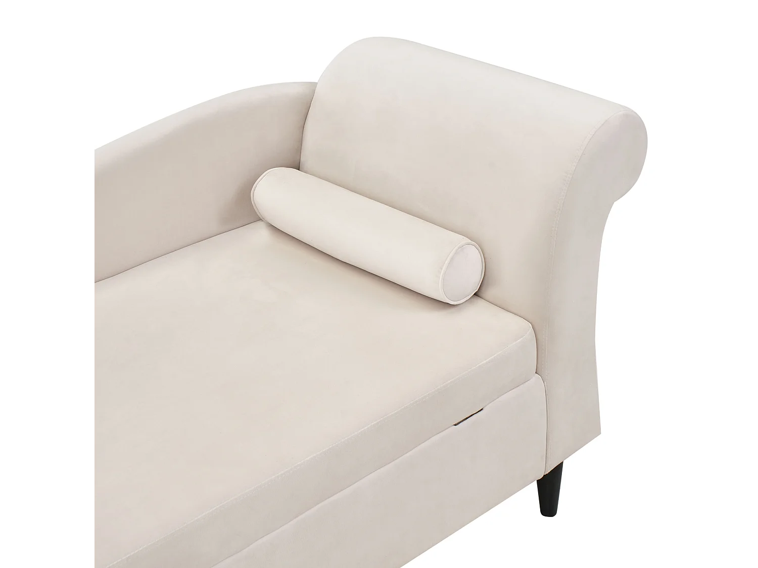 Chaise longue côté droit LUIRO Velours Beige avec rangement