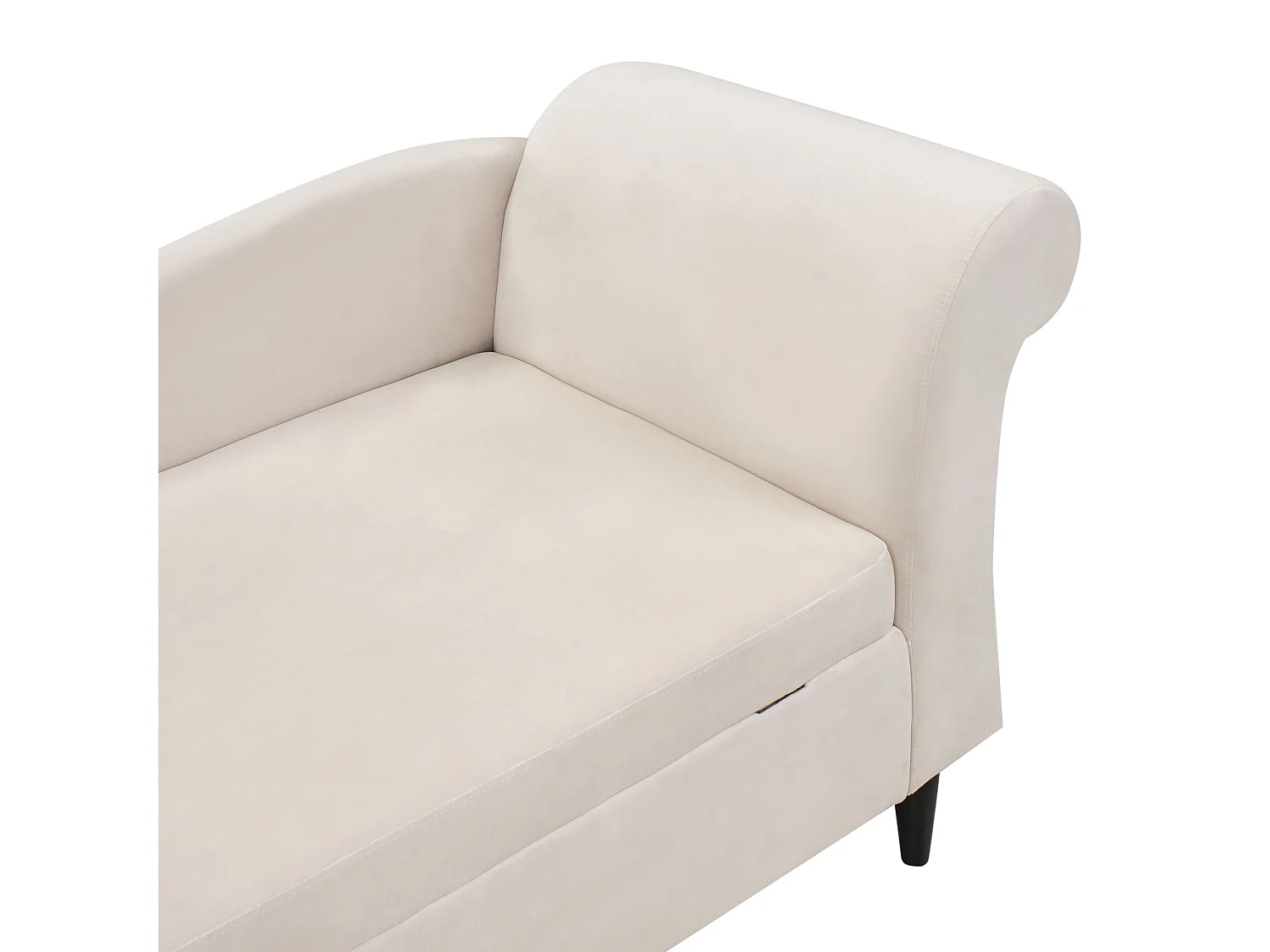 Chaise longue côté droit LUIRO Velours Beige avec rangement