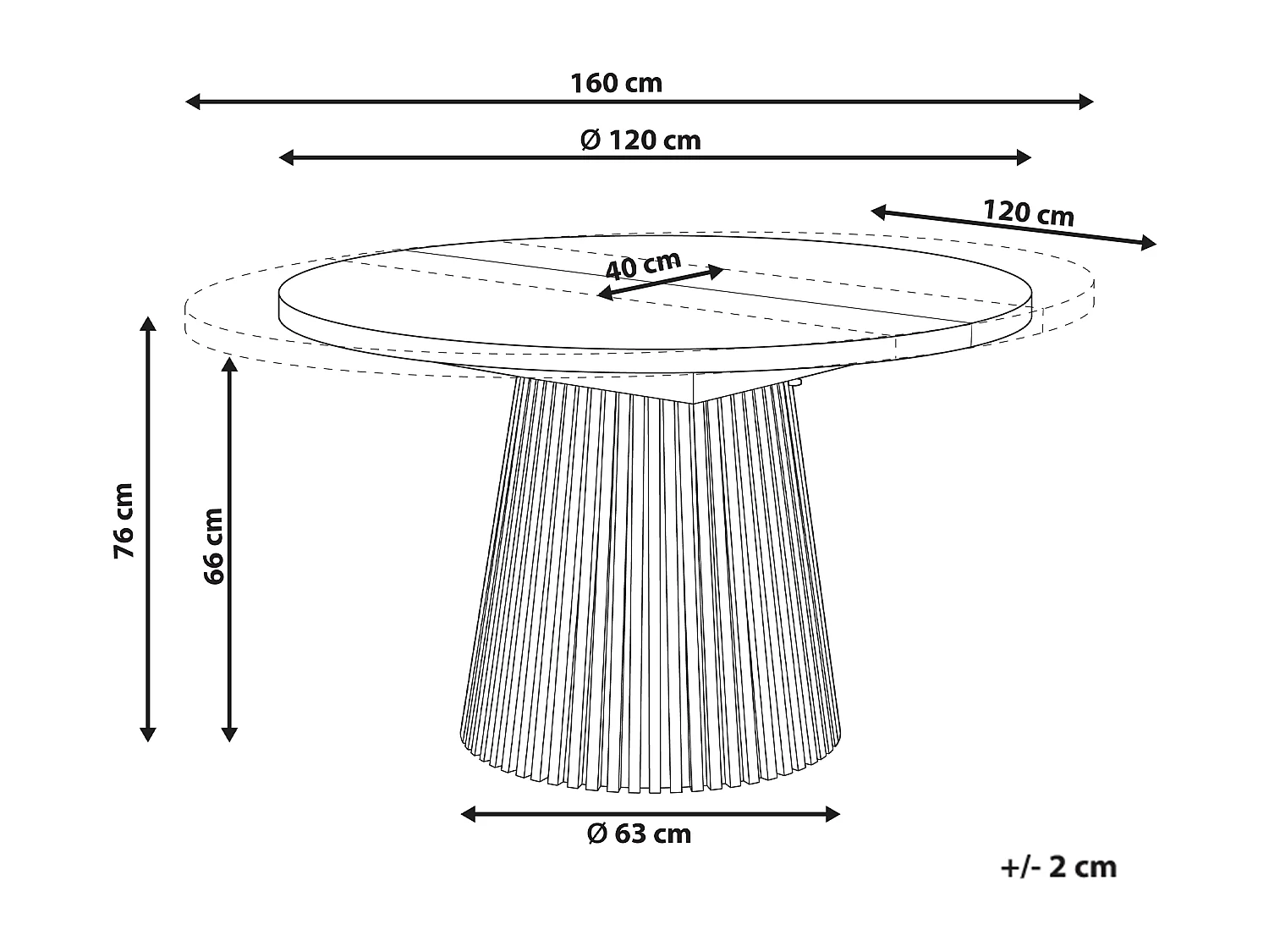 Table de salle à manger extensible MOORE Frêne clair 120/160 cm 120 cm
