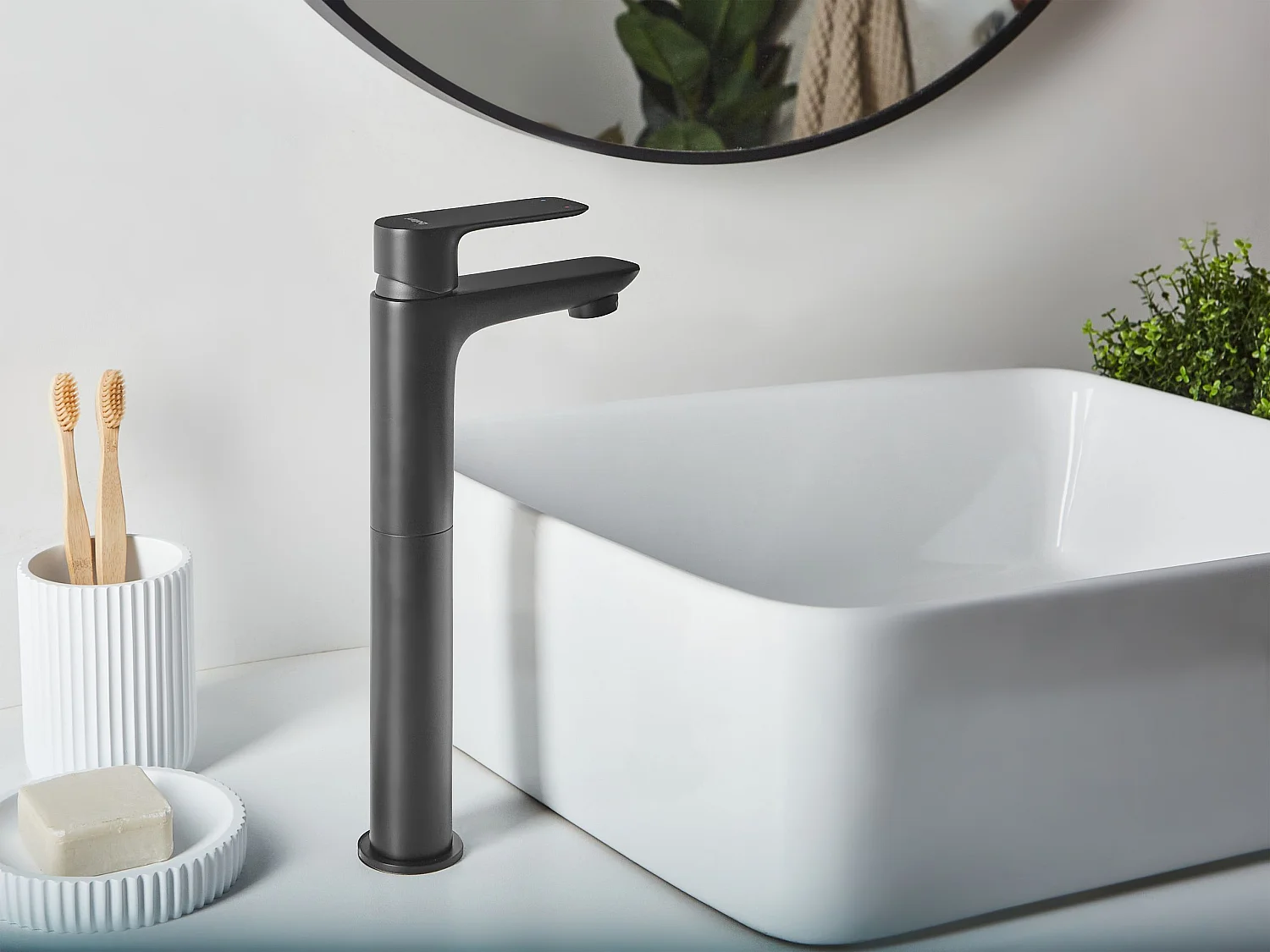 Robinet mitigeur de lavabo CHIMBOTE Laiton Noir