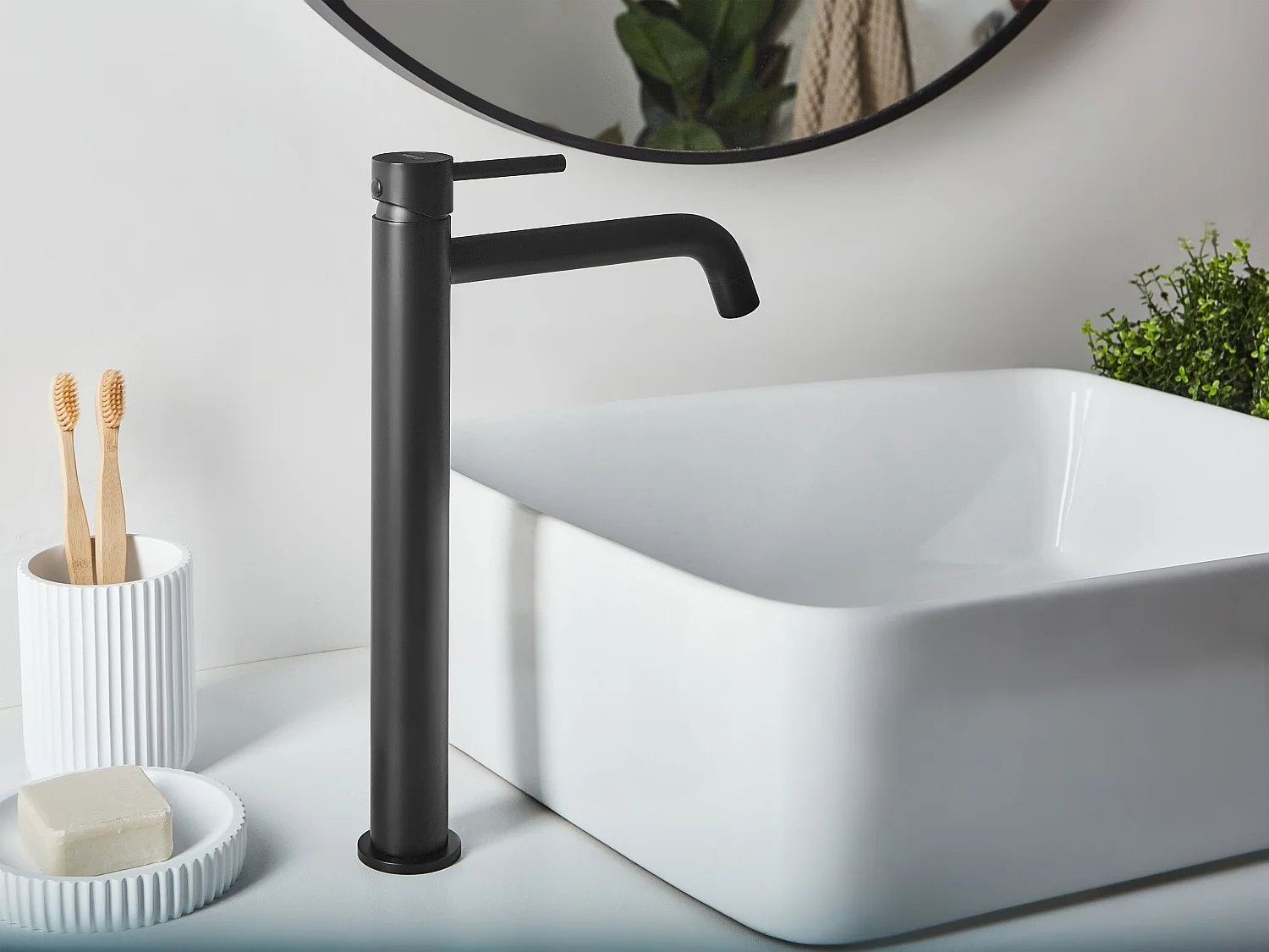 Robinet mitigeur de lavabo SALINAS Laiton Noir