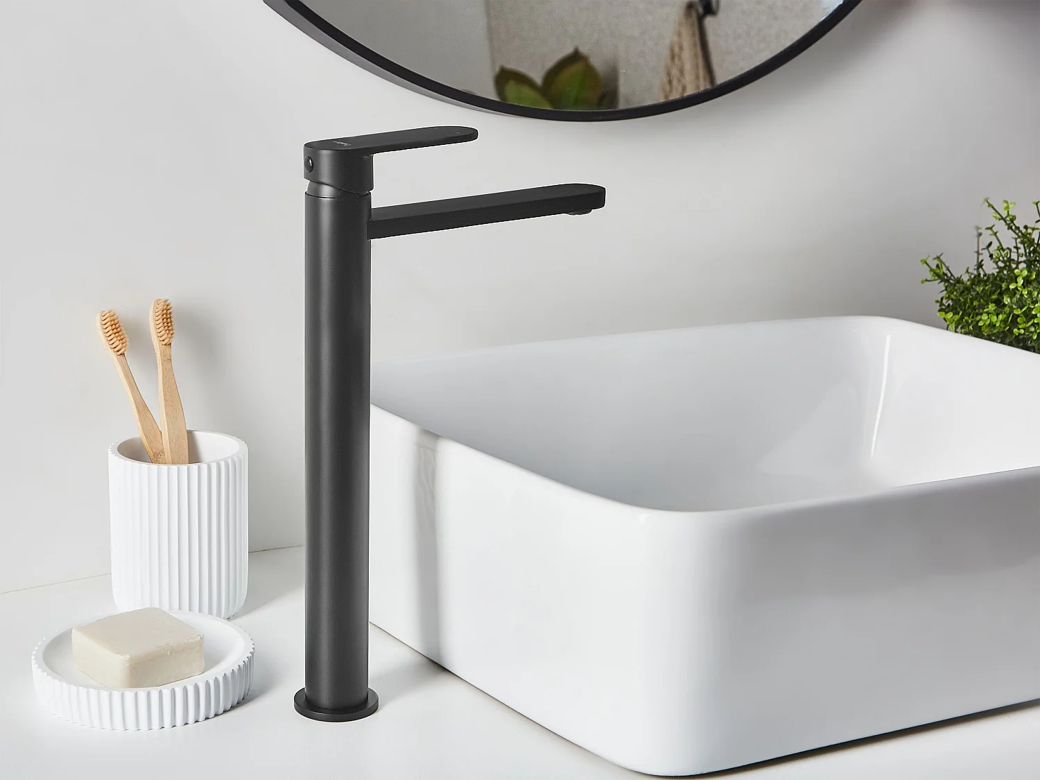 Tall Basin Mixer Tap COLHUE Brass Black